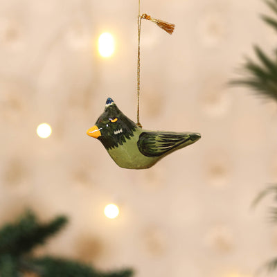 Kashmiri Handpainted Paper Mache Bird Hanging for Home Decor 32