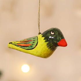 Kashmiri Handpainted Paper Mache Bird Hanging for Home Decor 30