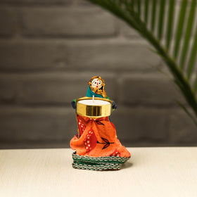  Rajasthani Puppet Couple Handmade Tealight Candle Holders 