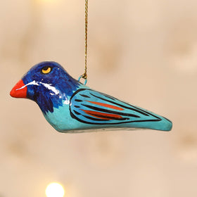 Kashmiri Handpainted Paper Mache Bird Hanging for Home Decor 31