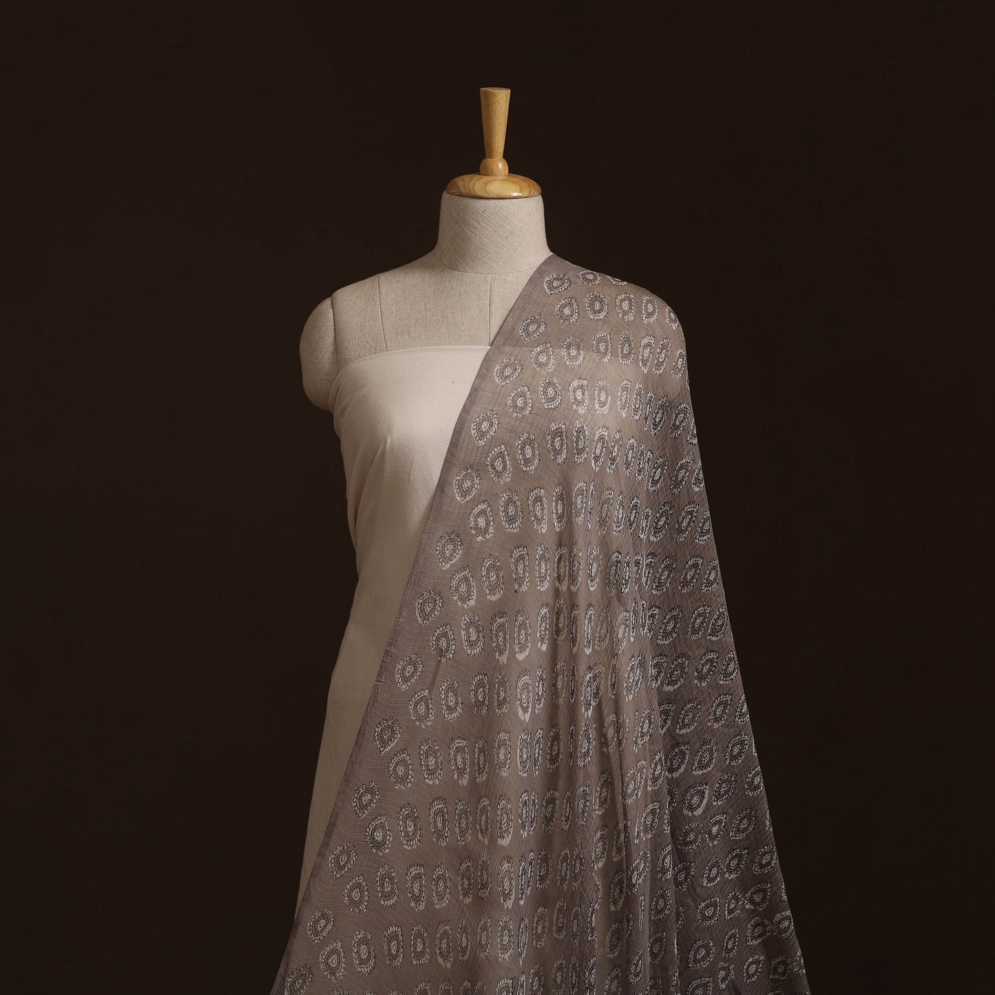 Bagru Dabu Hand Block Print Natural Dyed Kota Doria Cotton Fabric 13