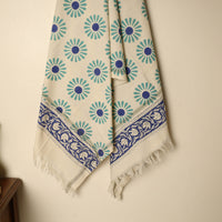 Beige - Block Printed Handloom Cotton Sanganeri Towel 25