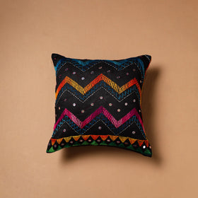 Floral Hand Embroidered Cushion Cover (16 x 16 in) 23