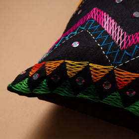 Floral Hand Embroidered Cushion Cover (16 x 16 in) 23