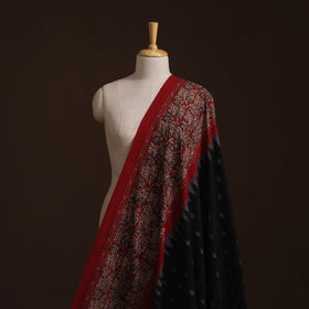 Handloom Cotton Pochampally Ikat Fabric with Kalamkari Border 01