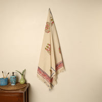 Beige - Block Printed Handloom Cotton Sanganeri Towel 30