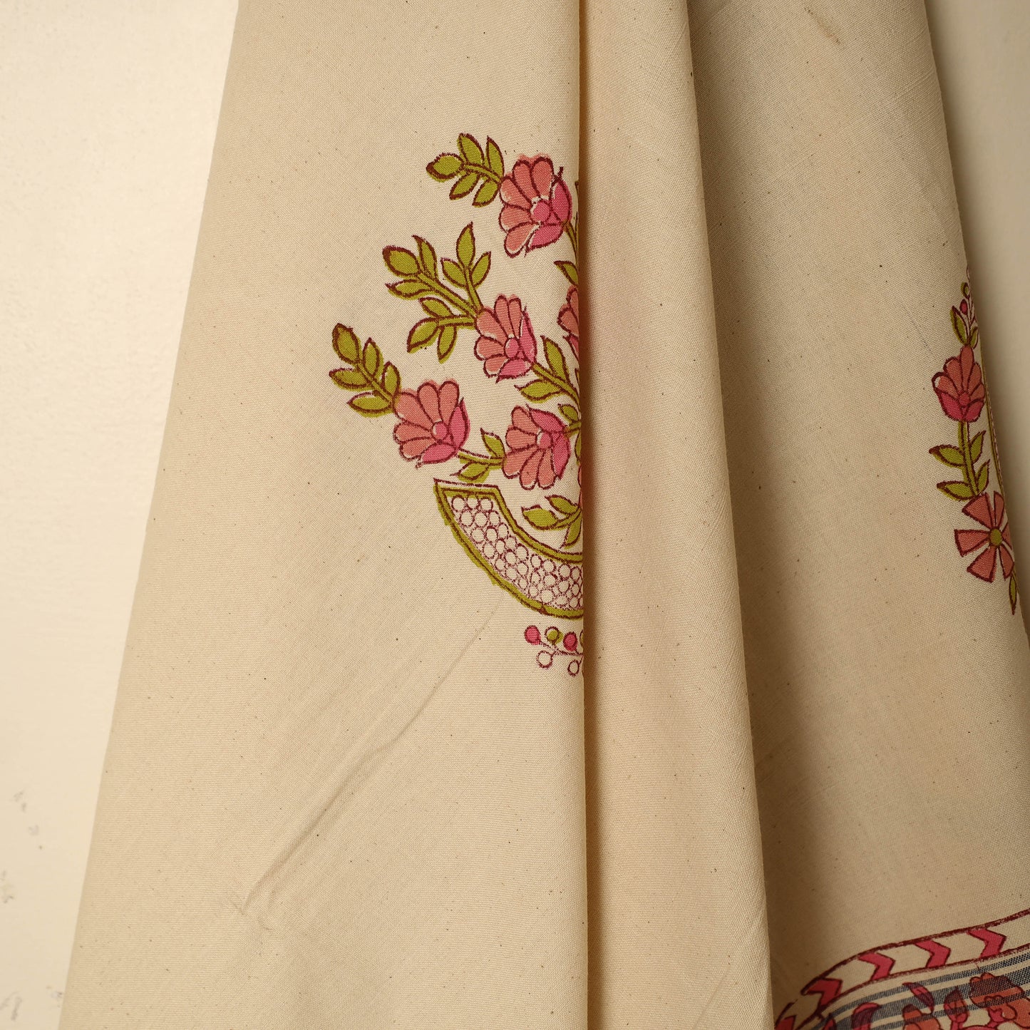 Beige - Block Printed Handloom Cotton Sanganeri Towel 30