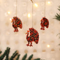 Kashmiri Handpainted Paper Mache Peacock Hangings for Home Decor (Set of 3) 21