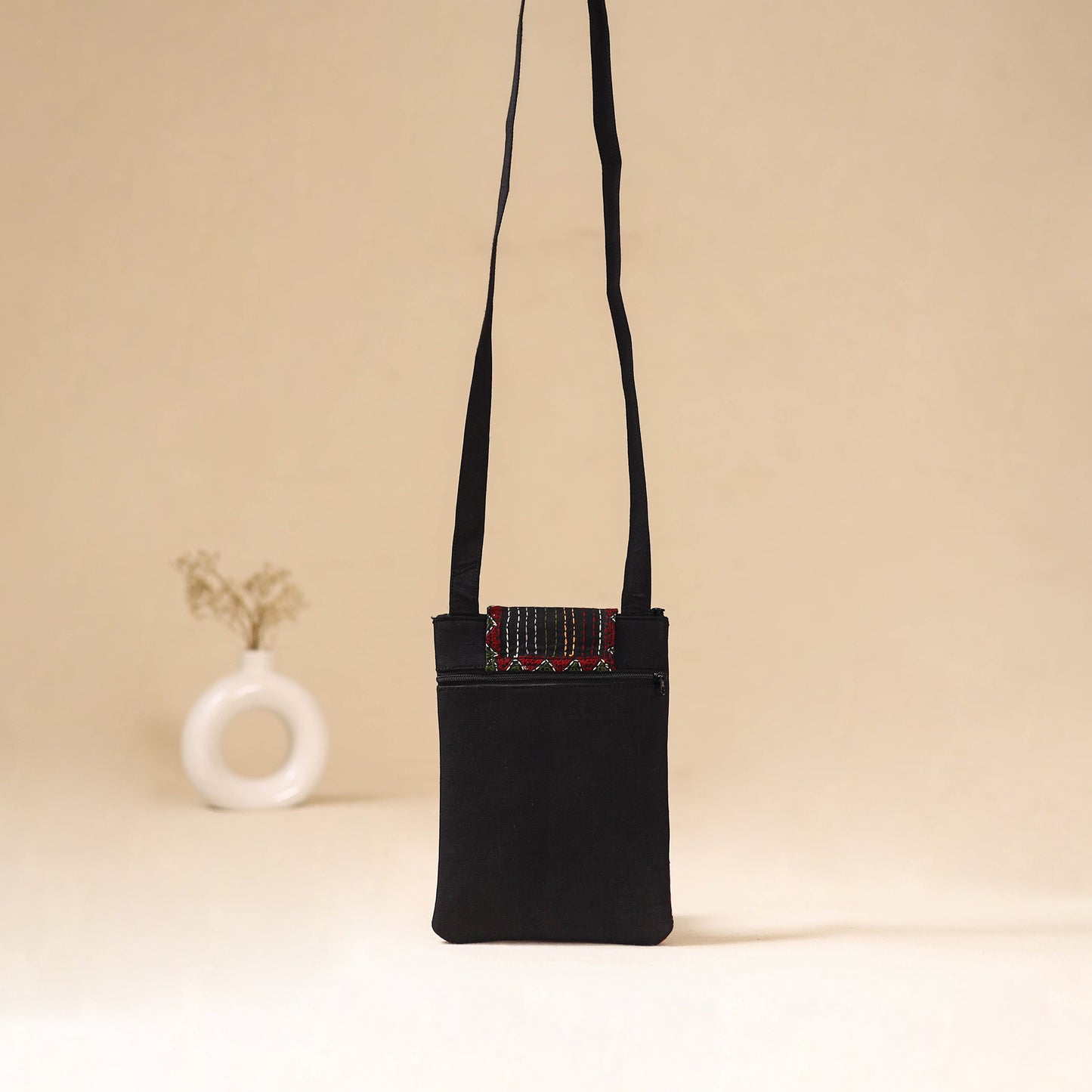 Srikalahasti Handpainted Kalamkari Sling Bag by Dwarka Plus 01