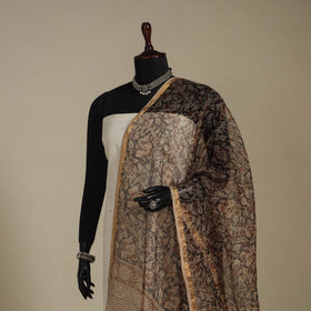 Black - kota doria cotton natural dyed pedana kalamkari