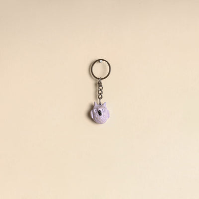 Purple - Quirklets Handpainted Clay Owl Keychain 12