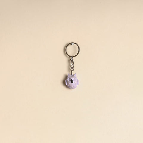 Purple - Quirklets Handpainted Clay Owl Keychain 12