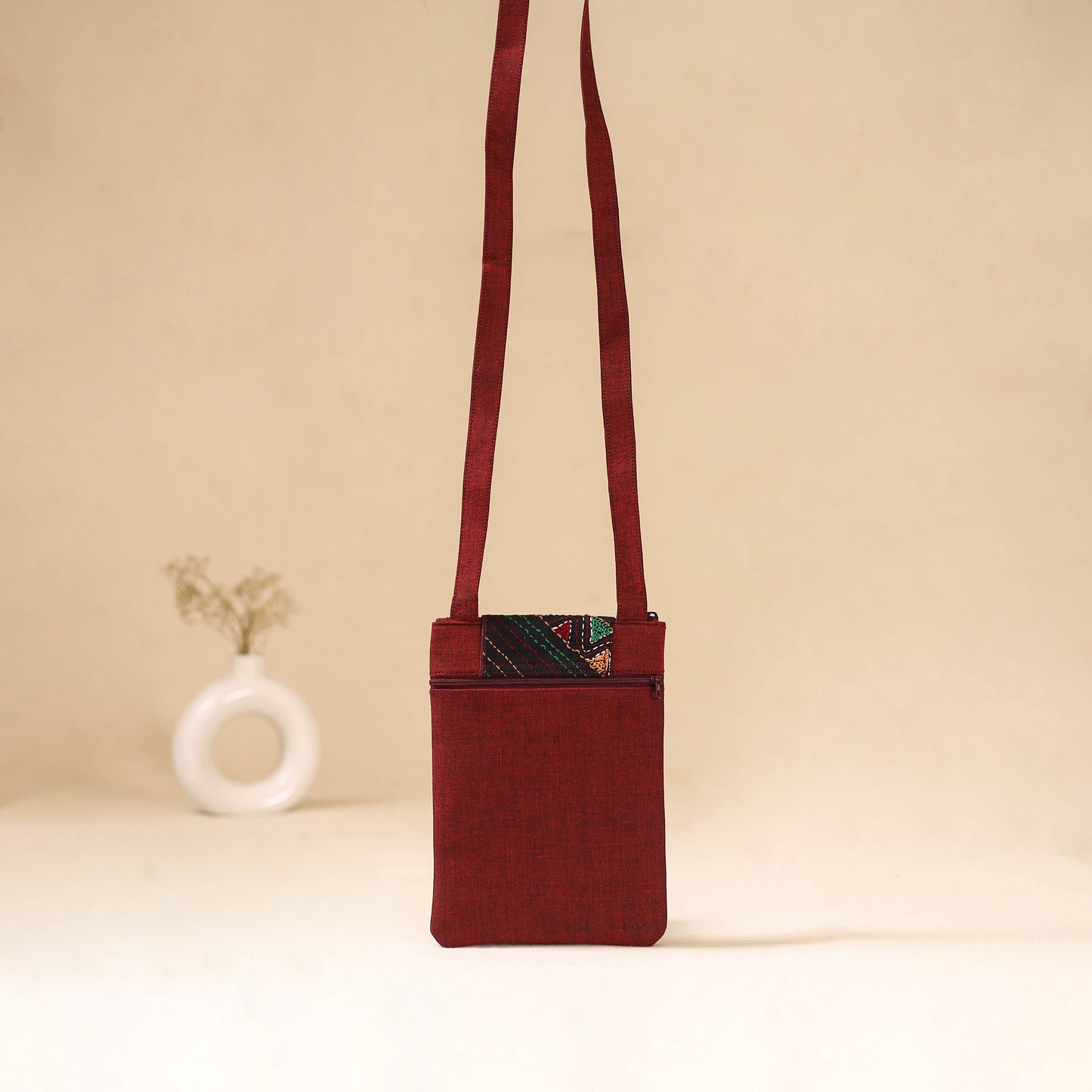 Srikalahasti Handpainted Kalamkari Sling Bag by Dwarka Plus 04