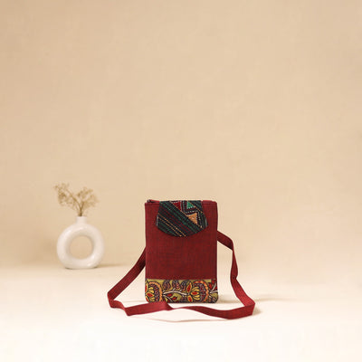 Srikalahasti Handpainted Kalamkari Sling Bag by Dwarka Plus 04