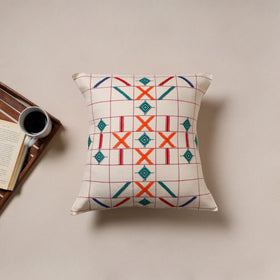 Urmul Kashida Stitch Handwoven Cushion Cover (16 x 16 in) 01