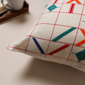 Urmul Kashida Stitch Handwoven Cushion Cover (16 x 16 in) 01
