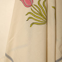 Beige - Block Printed Handloom Cotton Sanganeri Towel 40