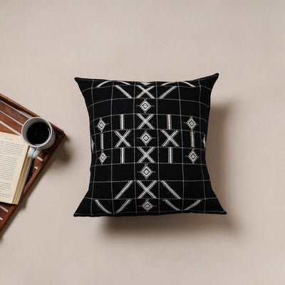 Urmul Kashida Stitch Handwoven Cushion Cover (16 x 16 in) 03