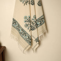 Beige - Block Printed Handloom Cotton Sanganeri Towel 43