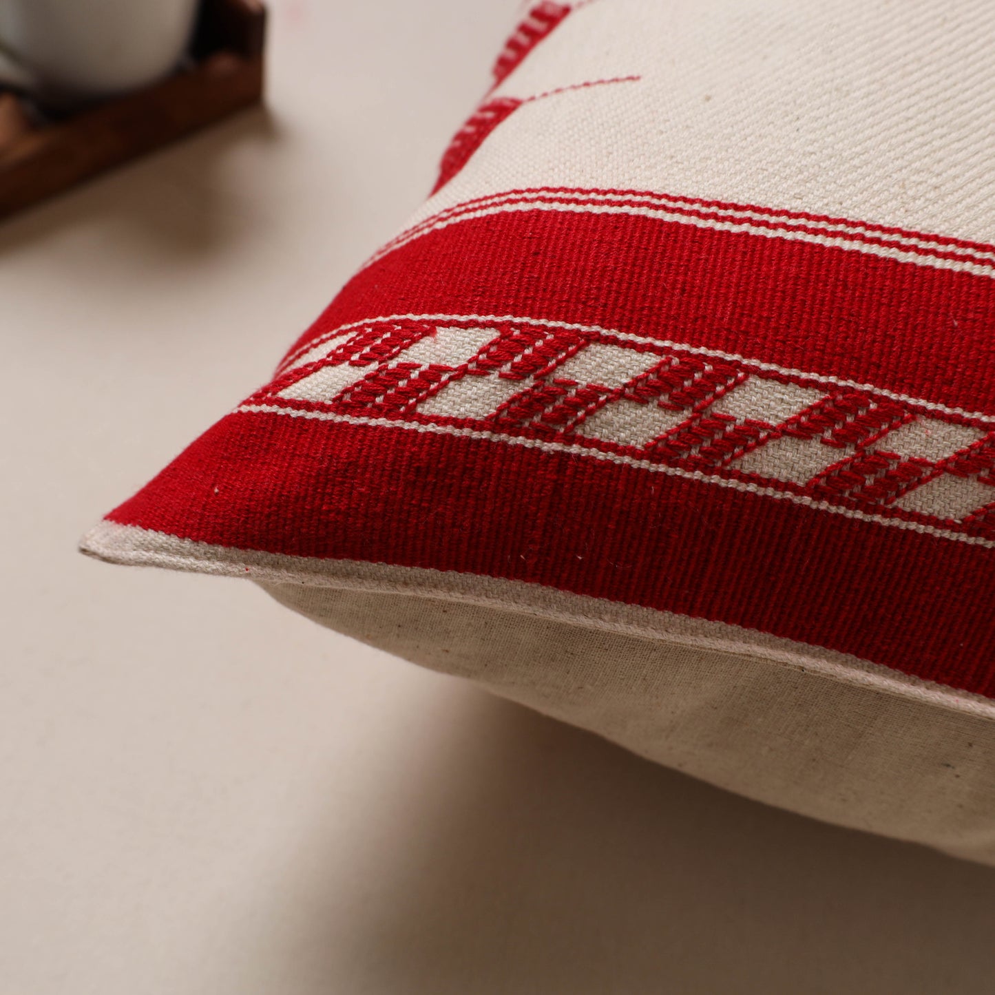 Urmul Kashida Stitch Handwoven Cushion Cover (16 x 16 in) 04