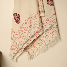 Beige - printed handloom cotton sanganeri towel 44