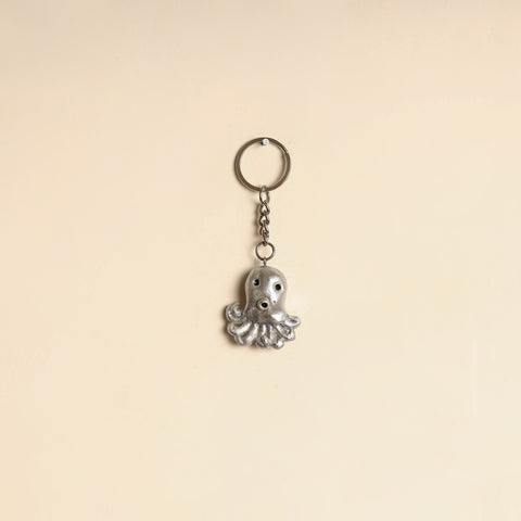 Grey - Quirklets Handpainted Clay Octopus Keychain 13