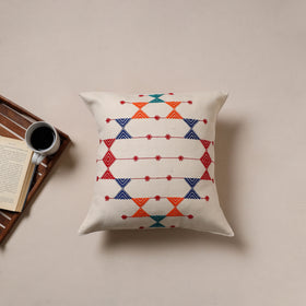 Urmul Kashida Stitch Handwoven Cushion Cover (16 x 16 in) 06