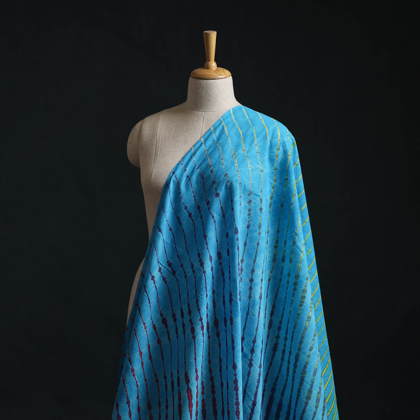 Blue - Leheriya Tie-Dye Cotton Fabric 10