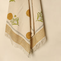 Beige - Block Printed Handloom Cotton Sanganeri Towel 47