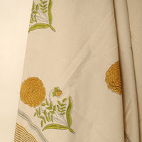 Beige - Block Printed Handloom Cotton Sanganeri Towel 47