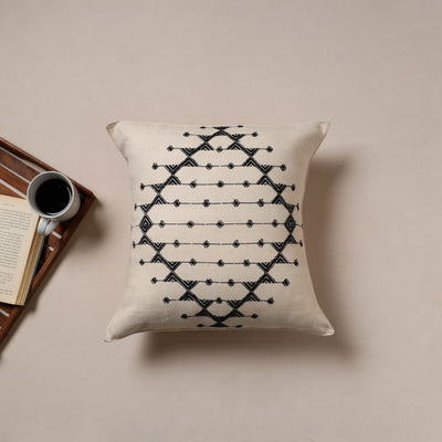 Urmul Kashida Stitch Handwoven Cushion Cover (16 x 16 in) 09