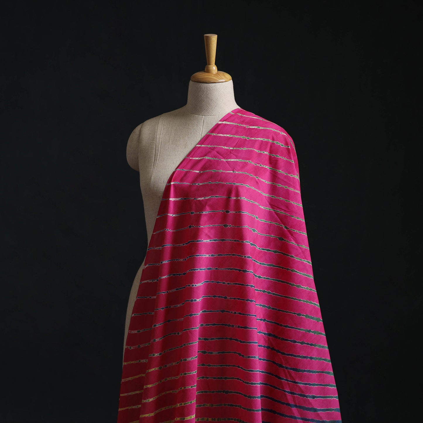 Pink - Leheriya Tie-Dye Cotton Fabric 12