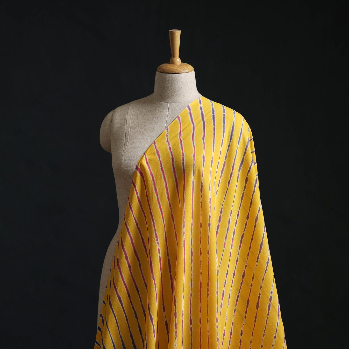 Yellow - Leheriya Tie-Dye Cotton Fabric 11