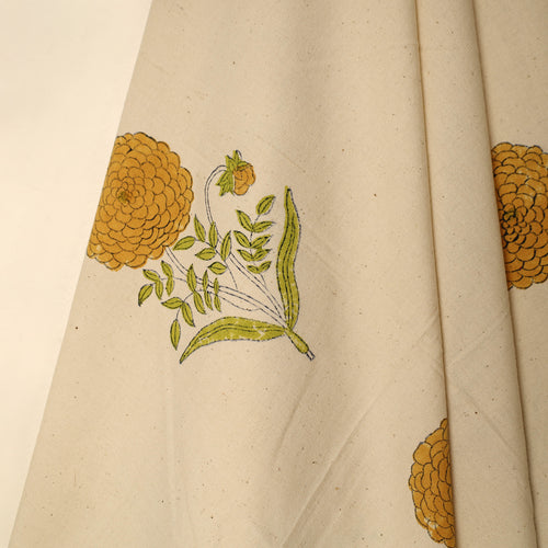 Beige - Block Printed Handloom Cotton Sanganeri Towel 47