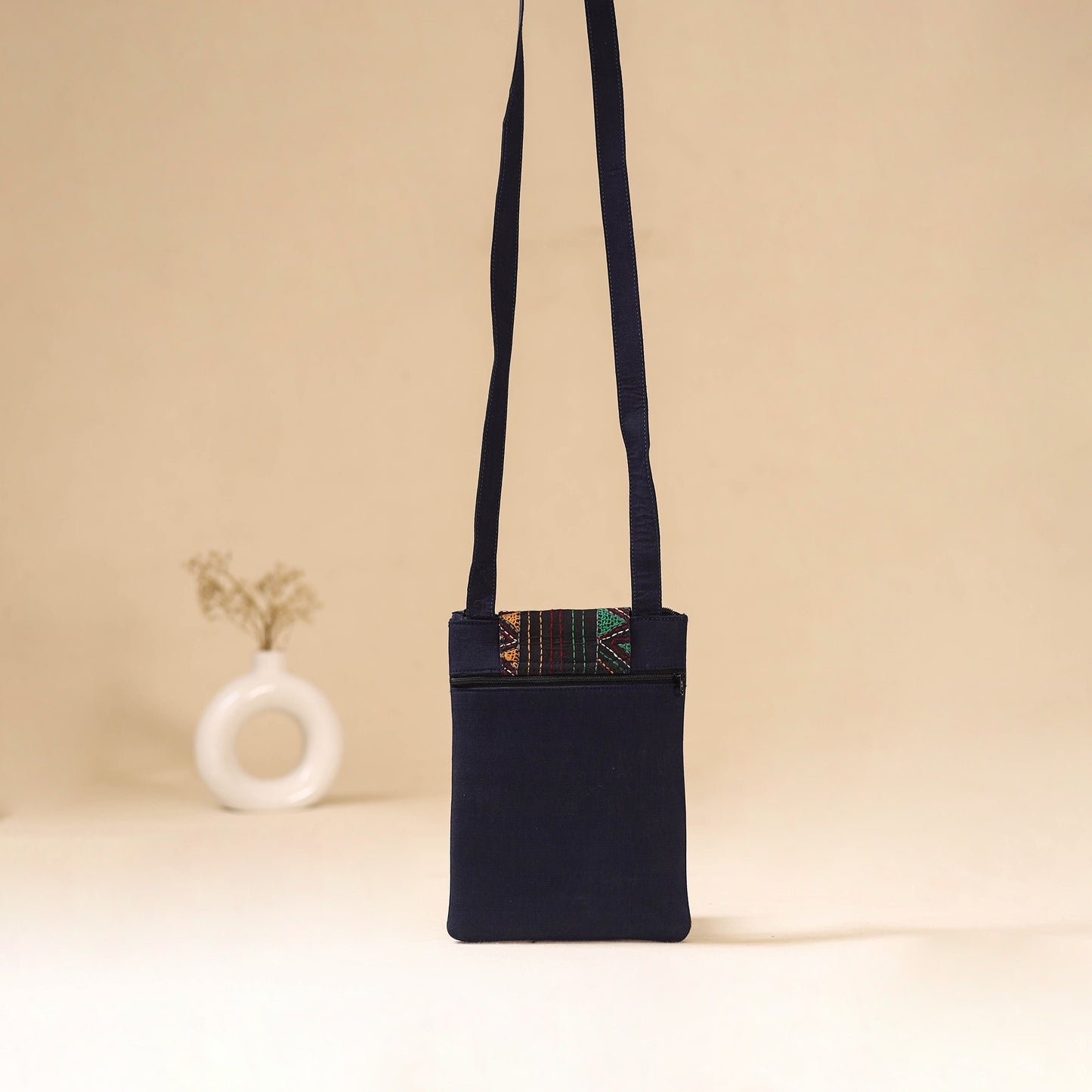 Srikalahasti Handpainted Kalamkari Sling Bag by Dwarka Plus 16