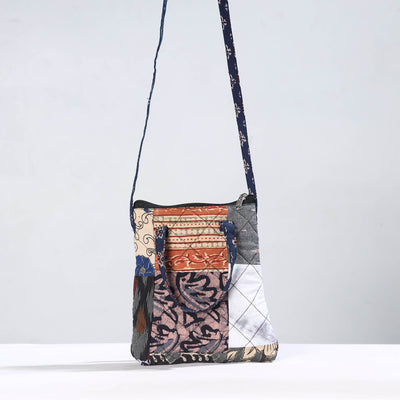 Multicolor - Handmade Quilted Cotton Patchwork Sling Bag 01