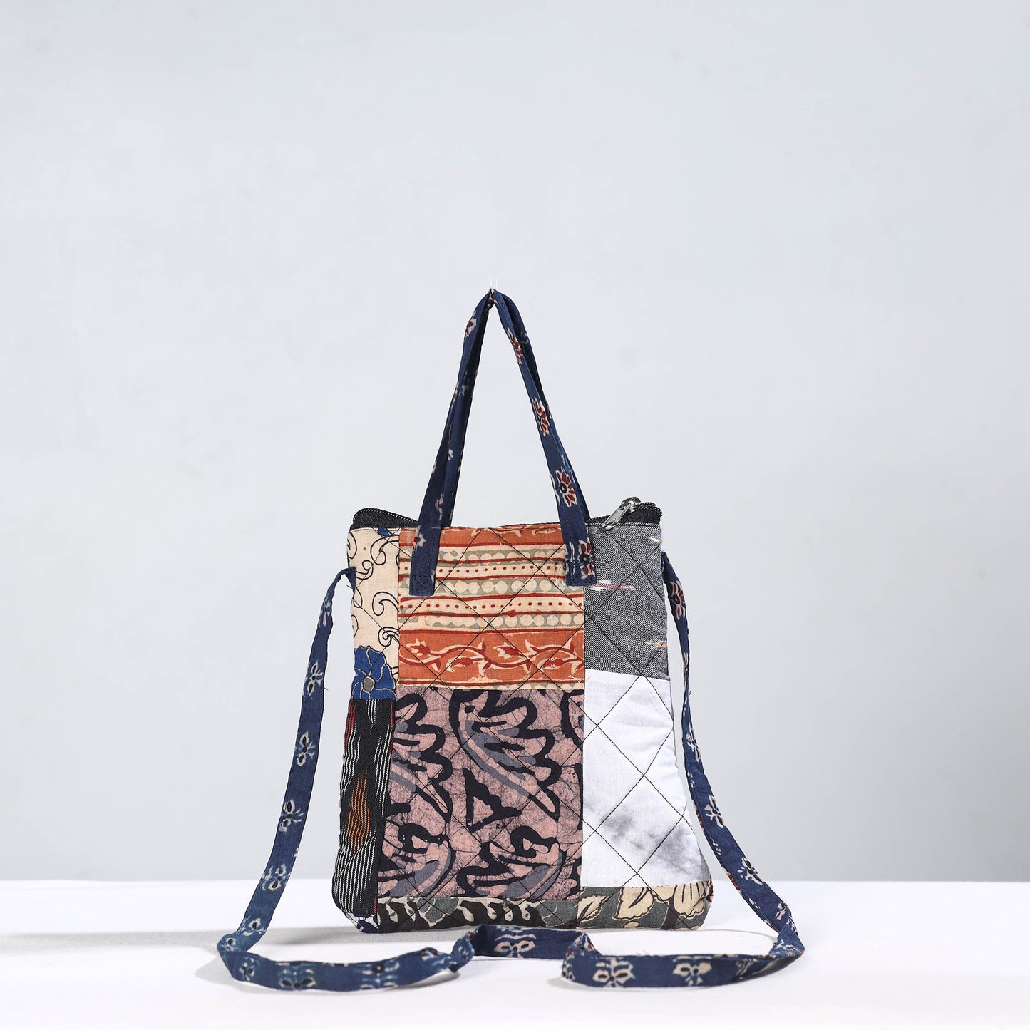 Multicolor - Handmade Quilted Cotton Patchwork Sling Bag 01