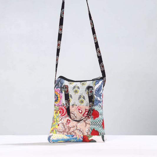 Handmade Quilted Cotton Patchwork Sling Bag 02