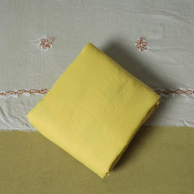 Yellow - 3pc hand embroidery cotton lucknow chikankari