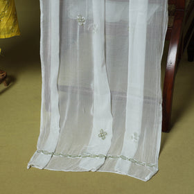 Yellow - 3pc hand embroidery cotton lucknow chikankari