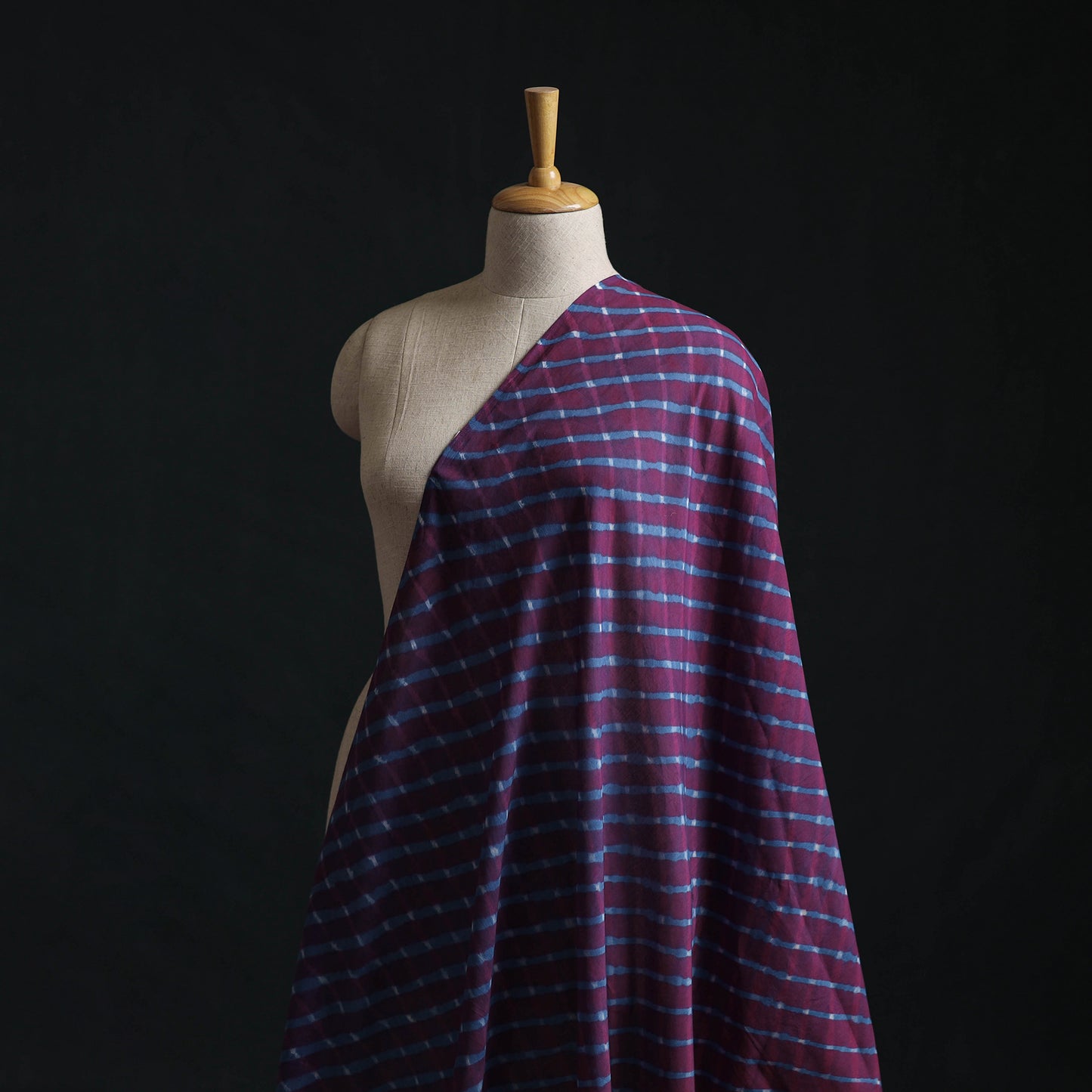 Purple - Leheriya Tie-Dye Mothra Mul Cotton Fabric 04