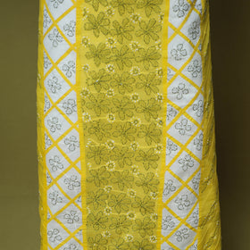 Yellow - 3pc hand embroidery cotton lucknow chikankari