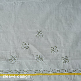 Yellow - 3pc hand embroidery cotton lucknow chikankari