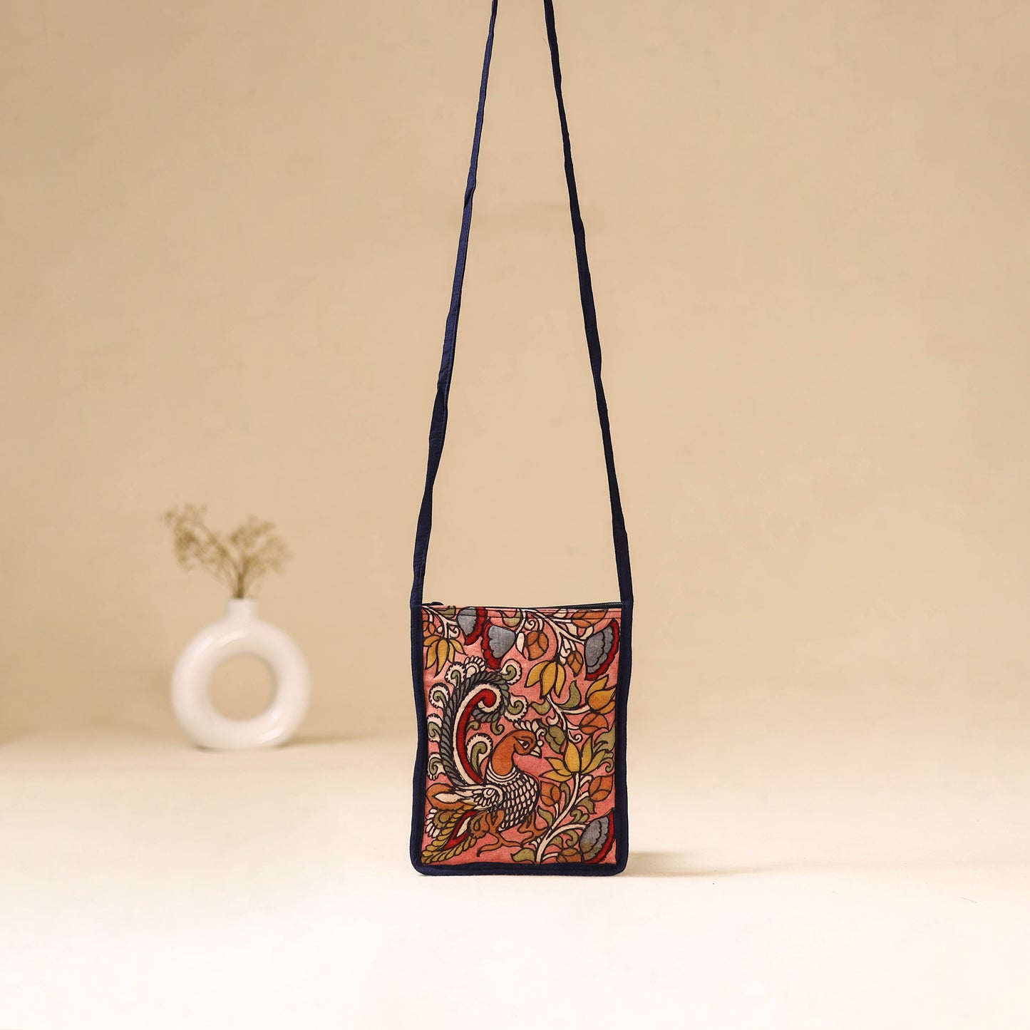 Srikalahasti Handpainted Kalamkari Sling Bag by Dwarka Plus 22