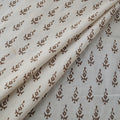 White - Bagh Hand Block Print Natural Dyed Cotton Fabric 01