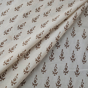 White - Bagh Hand Block Print Natural Dyed Cotton Fabric 01