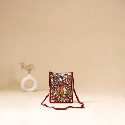 Srikalahasti Handpainted Kalamkari Sling Bag by Dwarka Plus 23