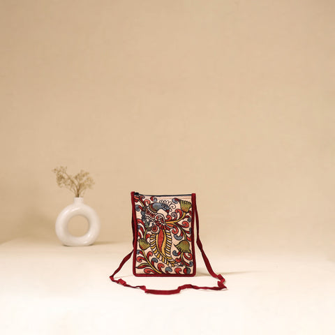 Srikalahasti Handpainted Kalamkari Sling Bag by Dwarka Plus 23
