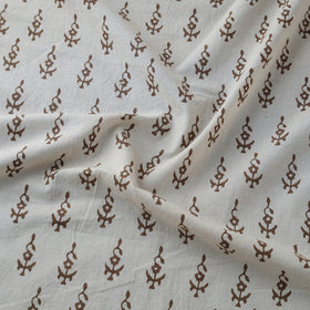 White - Bagh Hand Block Print Natural Dyed Cotton Fabric 01