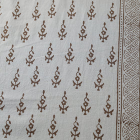 White - Bagh Hand Block Print Natural Dyed Cotton Fabric 01